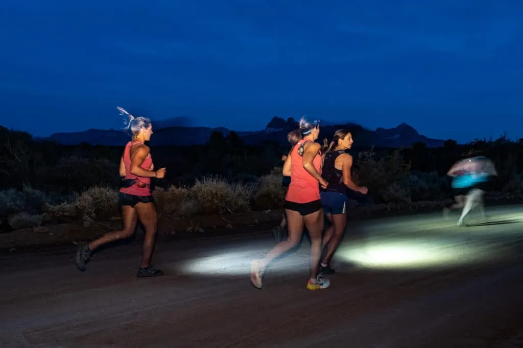 Vacation Races Zion at Night group running in the dark