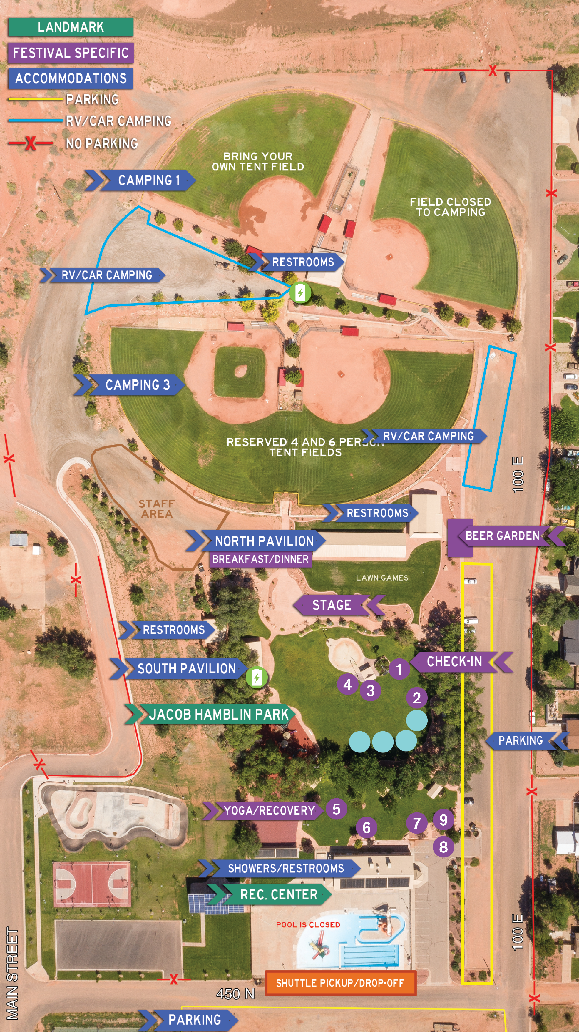 Grand Circle Trailfest headquarters and event area located in Kanab, Utah